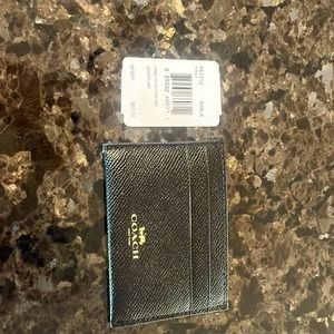 Coach. Black Flat Credit Card Case. Reg $65. BRAND NEW